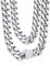 Bandmax Edelstahl Halskette Panzerkette Herren 12MM breit Kette Junge Kubanische Halskette 45CM Kettenlänge Hip Hop Kette Accessoire Modeschmuck
