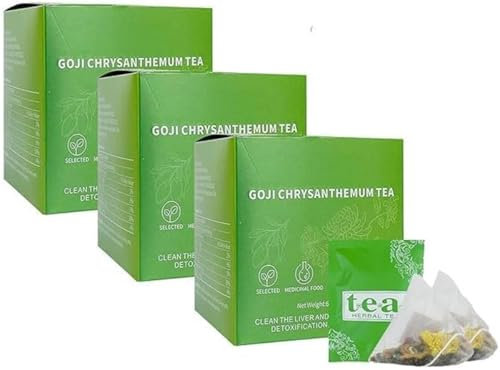Goji Berry Chrysanthemum Tea,Herbal Dandelion Wolfberry Tea,Chrysanthemum Goji Berry Tea,Liver Tea Formula Chrysanthemum Cassia Tea,Dandelion Wolfberry Liver Health Chinese Tea Bags Organic (3)