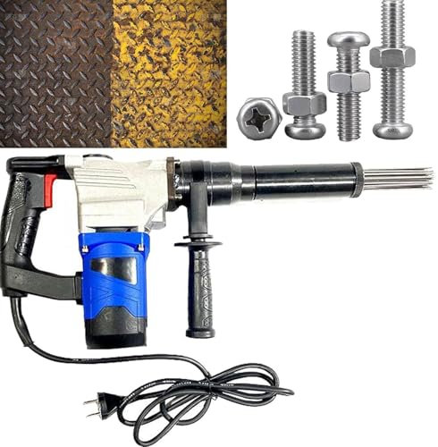 HLGKBY Electric Needle Scaler,1400W High Power Industrial Grade Electric Needle Scaler, Handheld Needle Derusting Gun Electric Jet Chisels for Removal of Rust,Weld Slag and Paint