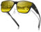 DUCO Nachtsicht Fahrbrille Fit über Brille für Männer Frauen Anti Blendung Polarisierte Gelbe Nachtlinse 8990 (Mattschwarz)