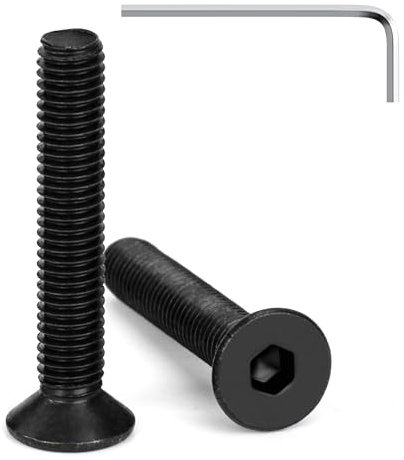 Tunejoy Viti a Testa Svasata M5 x 30 mm Nero Vite a Brugola Bulloni in Acciaio Inox A2 V2A Viti a Testa Piatta Norma DIN 7991 con Chiavi a Esagono Filettatura Completa 20 pezzi