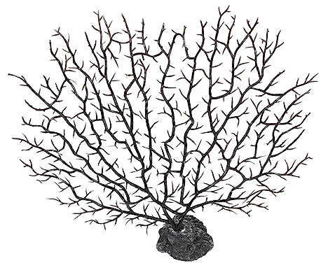 EXHUMKY Simulierte Korallenbaum Dekoration Für Aquarien Lifelike Pflanzen Ornament Für Fischbehälter Mittelgroßes Aquarien Zubehör Unterwasserlandschaft Für Lebendige