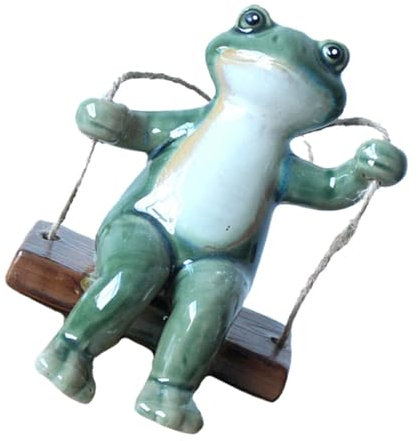 BESPORTBLE Frosch Statue Handwerk Schaukel Frosch Schmuck Keramik Garten Zeug Für Wohnkultur Zufällig Stil