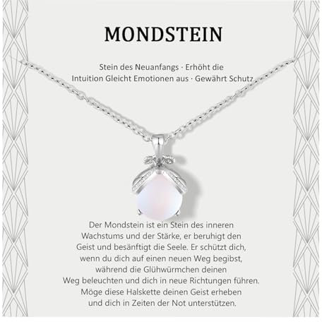 Lueaurra Geschenke für Frauen Halskette Glühwürmchen Mondstein Frau Idee Original Geschenk Teenager Mädchen Geschenke Weihnachten Geburtstagsgeschenk Geschenk für Mutter Tochter Schwester Freundin