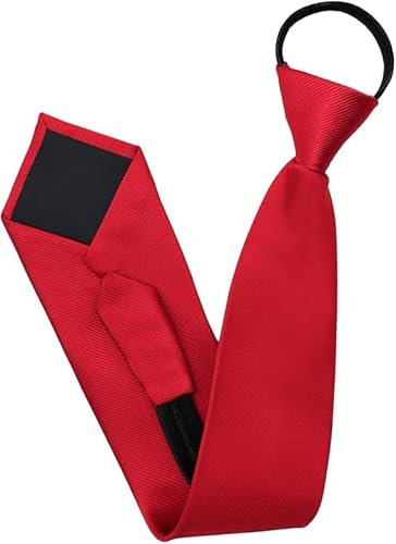 Aclouddate Herren Krawatten,Vorgebundene Verstellbare Krawatten mit Reißverschluss,Elegant Krawatte Herren Einfarbiger Klassische Hochzeit Krawatte für Heiraten Oder Festliche Veranstaltunge-Rot