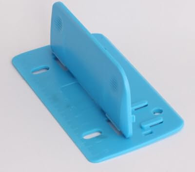 Taschenlocher Kunststoff, Mini Locher, Set 2 Taschenlocher Mini Locher zum Einheften, mit Haftnotizen, für 8 cm Lochung mit 12 cm Skala, für Schule Büro Haushalt, Farbe Blau