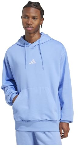 adidas Sportswear Essentials Feelcozy - Felpa in pile con cappuccio da uomo, colore: Verde oliva/Nero, taglia: S, M