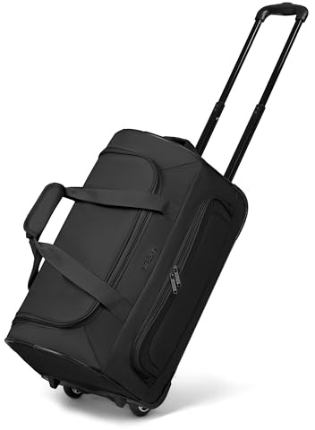 REDOLZ borsone da viaggio con ruote S 51 cm | trolley morbido 39 L leggero per uomo e donna | Duffle Essentials