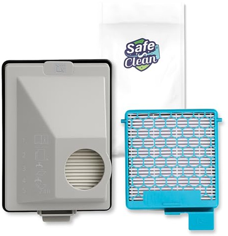 SAFE 'N CLEAN Filter Box Compatible with Miele Boost CX1 - SF-HY 60, CX-FSF, 11639240 - 1 Fine Dust Filter and 1 HEPA Filter - Replacement Hygiene AirClean Filter for Clean Air & Strong Suction Power