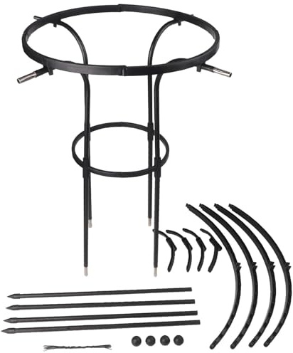 Lawnoval Treillis d'extérieur pour plantes grimpantes en PVC noir, pour roses, tomates et légumes, 90 cm, 120 cm, 150 cm, 180 cm, 210 cm, 90 cm