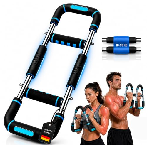 GREENESS Twister Armtrainer – Brusttrainer & Unterarmtrainer Zuhause | 5 Widerstandsstufen (18-59 kg), Brust-, Bizeps & Trizeps Trainingsgerät, Für Männer & Frauen, Muskelaufbau Krafttrainer
