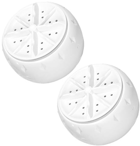 Healvian Machine à Laver Portable Mini 2pcs en Plastique avec Système de Contrôle Intelligent pour Soin Délicat des Sous-vêtements, pour Appartement et Voyage