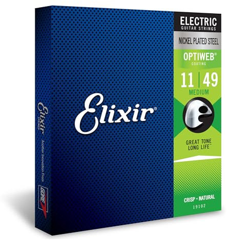 Corde per chitarra elettrica Elixir® Strings con rivestimento OPTIWEB®,Medium (.011-.049)