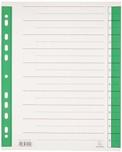 Exacompta 381455B Trennblätter mit Perforation grün