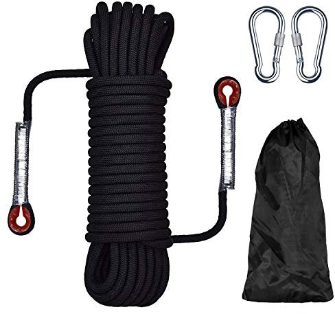 Cuerda de escalada para exteriores, 20 m de longitud, cuerda de nylon de seguridad de cordón de alta resistencia de extracción de 1200 kg, cuerda de escape Paracaídas de rescate contra incendios