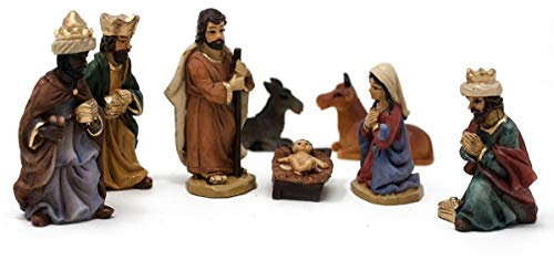 Natività in Resina Completa 5 cm 8 pezzi Presepe - 49580