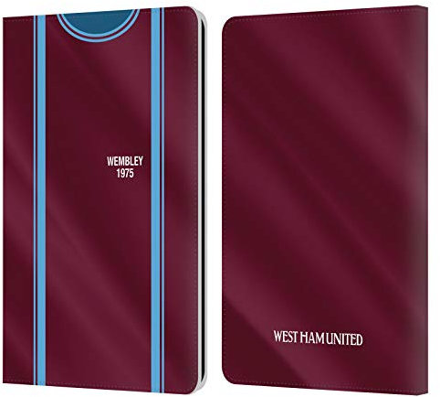 Head Case Designs Offizielle West Ham United FC 1975 FA Cup Final Retro Kits Leder-Wallet-Hülle Kompatibel mit Kindle Paperwhite 1/2 / 3