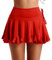 Aiihoo Damen Rock High Waist Mini Eiskunstlauf Rock Faltenrock Kurz Hosenrock Ballettrock Latein Tanzrock Unterrock Tanzbekleidung Rot L