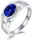 Beydodo Ehering Weißgold 750 Bandring mit Oval Tansanit 2ct, Verlobungsring Herren Ring Weißgold Diamant Echt Schmuck Große 66 (21.0)
