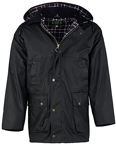 Romneys Veste en coton ciré Country, imperméable, bleu, M