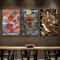 VVBGL Drachen und Monster Leinwand Bild Retro Japanisch Ukiyo-E Wand Bilder Abstrakte Poster Kunstdruck Modernen Stil Zimmer Wanddekor Bild 40x60cmx3 Kein Rahmen