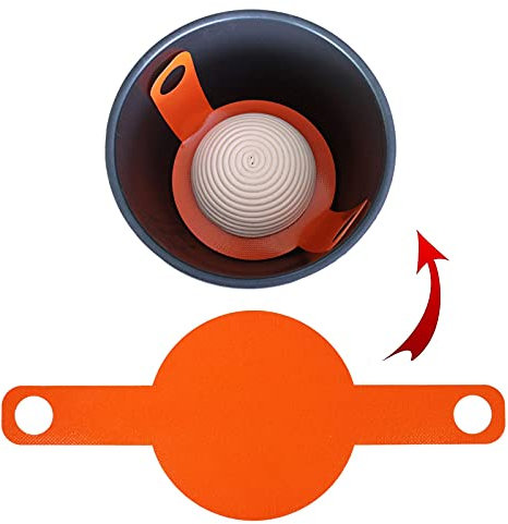 Nicoone Silikon-Backmatte für Dutch Oven,Wiederverwendbare Teigtropfen Backmatte Ofenzubehör,Lange Griffe Teig Brotschlinge Backmatte,Braun (Orange)