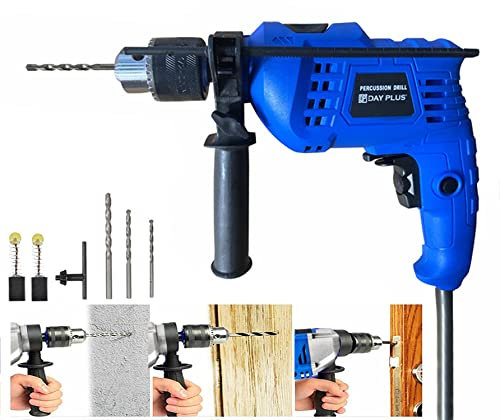 Hammer Drill 240V, 850W Power Impact Drill 3000RPM Variable Speed, Corded Drill with 360° Rotating Handle, Depth Gauge Chuck for Drilling Brick, Wood, Steel, Concrete, Masonry #WZ02