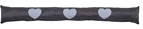 Mojawo Zugluftstop Windstopper Türvorleger Türdichtung Zugluftstopper Herz Anthrazit 90x12cm
