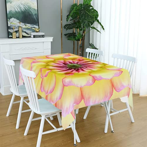 Belle nappe rectangulaire en polyester avec motif de fleurs de lys - Décoration pour cuisine, salle à manger, fête, café, bar - Infroissable