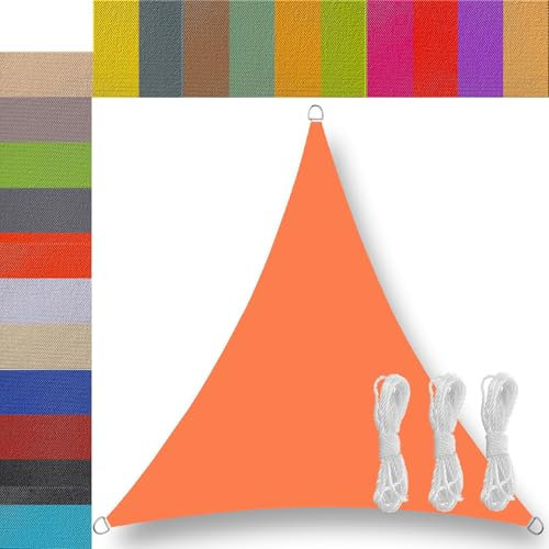 Toile Ombrage pour Patio Imperméable Protection UV 95% Voile d'ombrage Serre pour Jardin Patio terrasse Balcon extérieur Triangulaire Triangle Orange 3x3x3m