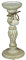 Bougeoir sur pied en bois rustique blanc délavé avec coquillages de mer 28 cm