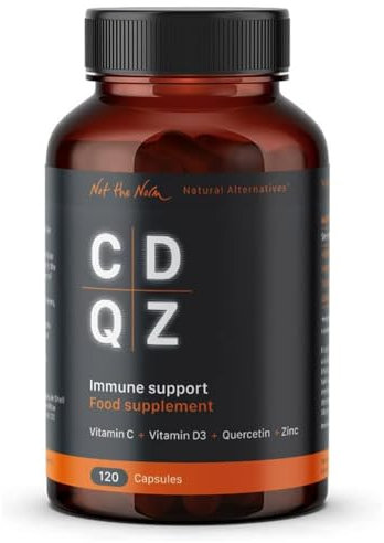 CDQZ - Quercetin, Zinc, Vitamin C, Vitamin D3 - Immune Support - 120 Capsules - Plastic-Free compostable Plant-Based Packaging - Pack of 1