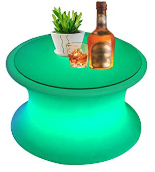 YYUINU LED Light Up Hocker Bar Tisch, Stein Geformt Patio Licht LED Bunte Wasserdichte Möbel Wein Couchtisch, Table