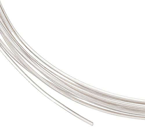 BENECREAT 0,6 mm/22 Gauge 925 Filo Piatto in Argento Massiccio Filo Artigianato Gioielli Morbido Quadrato 1 m per la Produzione di Gioielli