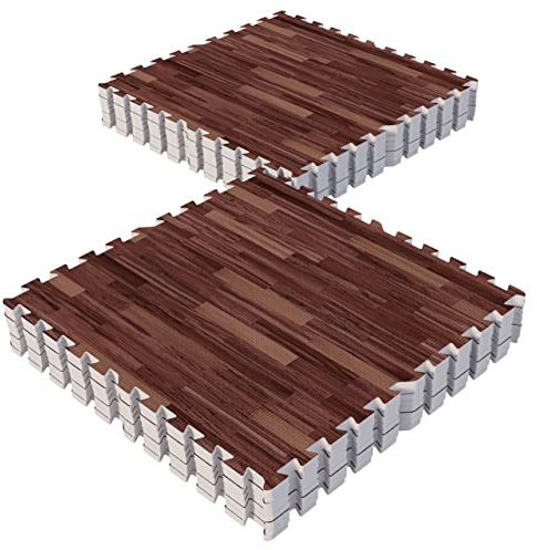 GORILLA SPORTS® Tapis Protection Fitness Puzzle - 16 Dalles, 60x60 cm, Épais 12mm, Antidérapant, Mousse EVA - Matelas pour Salle Sport, Exercice, Garage, Gym Sol, Piscine