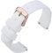 ANNEFIT Bracelets de Montres Silicone, Bracelet de Rechange en Caoutchouc à Dégagement Rapide 20mm avec Boucle Or Rose (Blanc)
