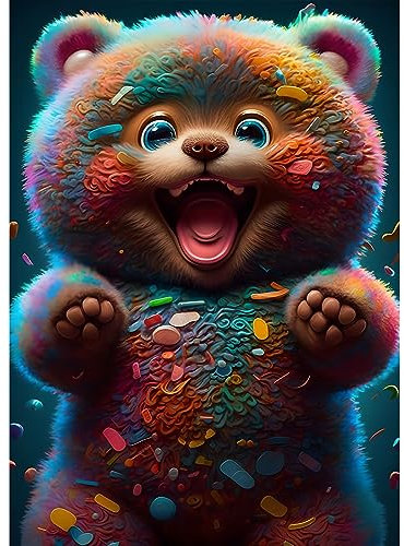 EOBROMD Diamond Painting Bär, 5D Diamant Painting Bilder Erwachsene Tiere, DIY Diamant Malerei Set für Wanddekoration 30x40 cm