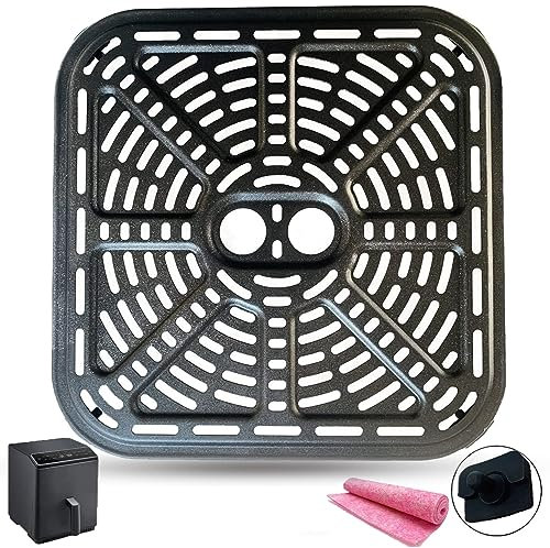 Chengziyue 6.8QT Square Air Fryer Crisper Plate for COSORI Pro III Dual Blaze Air Fryers, Upgraded Air Fryer Grill Pan Plate Crisper Tray Griller Rack Grate Grid Insert Pan for 6.8QT COSORI Air Fryer