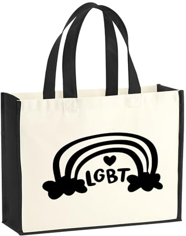 Huuraa Jutetasche LGBT Regenbogen Herz Geschenk