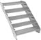 Verzinkter Stahl Treppe 5 Stufen | Erweiterbar mit zusätzlicher Gitterrost-Stufen & Höhenverstellbar | Wetterfest, Robust & Modular | für Außen Garten Terrasse | GRATIS Befestigungssatz [90cm breit]