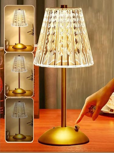 Bestyks Lampada da Comodino LED Senza Fili - Dimmerabile 3 Colori, Tattile, da Tavolo per Soggiorno