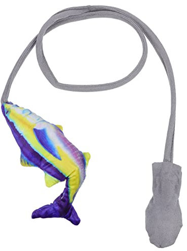 Yardwe Jouets pour Chat en Forme de Poisson en Peluche pour Chat - Jouet Interactif en Forme de Poisson Sauteur - Pompe à Air - pour Chats Joueurs