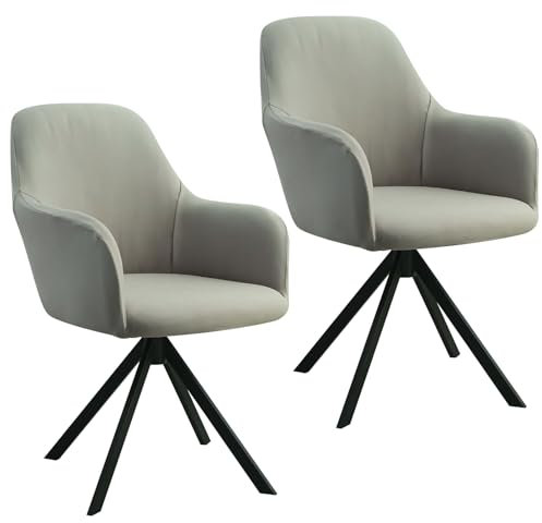 GDWD Stuhlbezug mit Armlehne, Stretch Stuhlhussen, Universal Abnehmbare Schonbezug, Hussen für Stühle, Waschbar Stuhlüberzug für Esszimmer, Küche, Wohnzimmer, Büro, Hochzeit Deko (Hellgrau 2er Set)