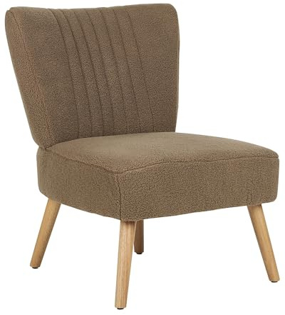 Beliani Bequemer Sessel im Retro Stil Bouclé braun Vaasa