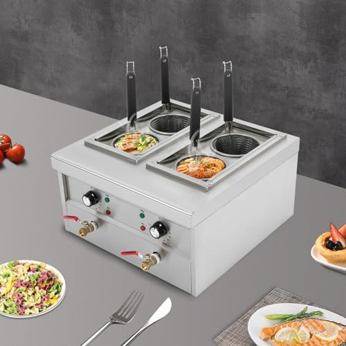 Pasta Cooker, Cooker elettrico in acciaio inox 201, Pratica macchina per la cottura della pasta con 4 cestini per pasta per spaghetti, verdure bollite (argento)