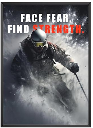 MJ-GRAPHICS® Poster Erfolg Ski Fahrer Disziplin Bilder Büro, A3 Bild Wohnzimmer Motivation Poster Affirmation Motivationsbilder Training Mood Poster Sport Ziele Bild - ohne Rahmen
