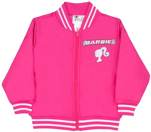 Barbie Bomber da ragazza, giacca bomber con cerniera per ragazze, capispalla da ragazza, giacca Varsity per ragazze, Rosa 3., 10-12