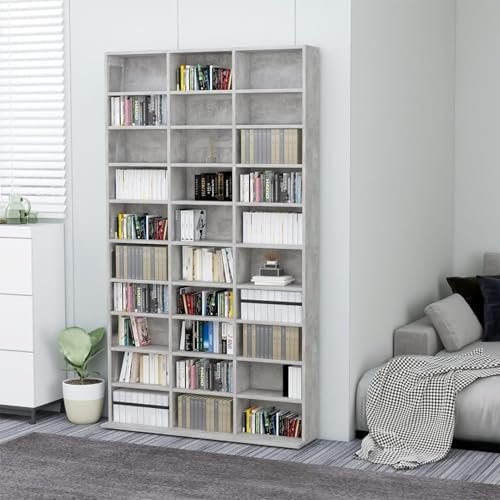 JUDYY CD-Regal, Regal, 30 Fächer, Trapez, Dekorativ, Spanplatte, Lackiert, 102x23x177,5 cm, Wandregal, Aktenschrank, Schlafzimmerschrank, leicht zu reinigen, Platzsparend, Dauerhaft