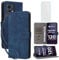 IUQXU for Motorola Moto G84 5G Wallet Phone Case with Screen Protector [RFID Blocking] Leather Flip Card Holder Kickstand Women Men Cell Phone Case for Motorola G 84 XT2347 MotoG84 5G Blue