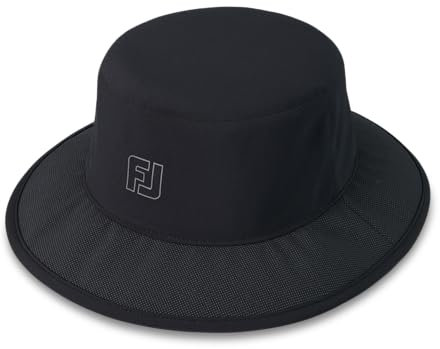 FootJoy Unisex-Erwachsene Hydroseries Golf Bucket Rain Hat Regenhut, Schwarz, S/M